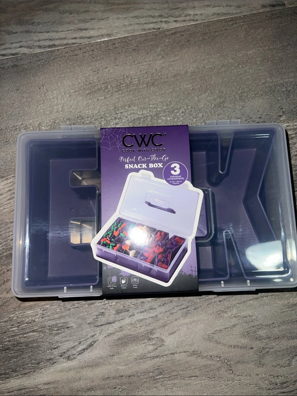 CWC Purple Halloween 3-Compartment On-The-Go Snack Box